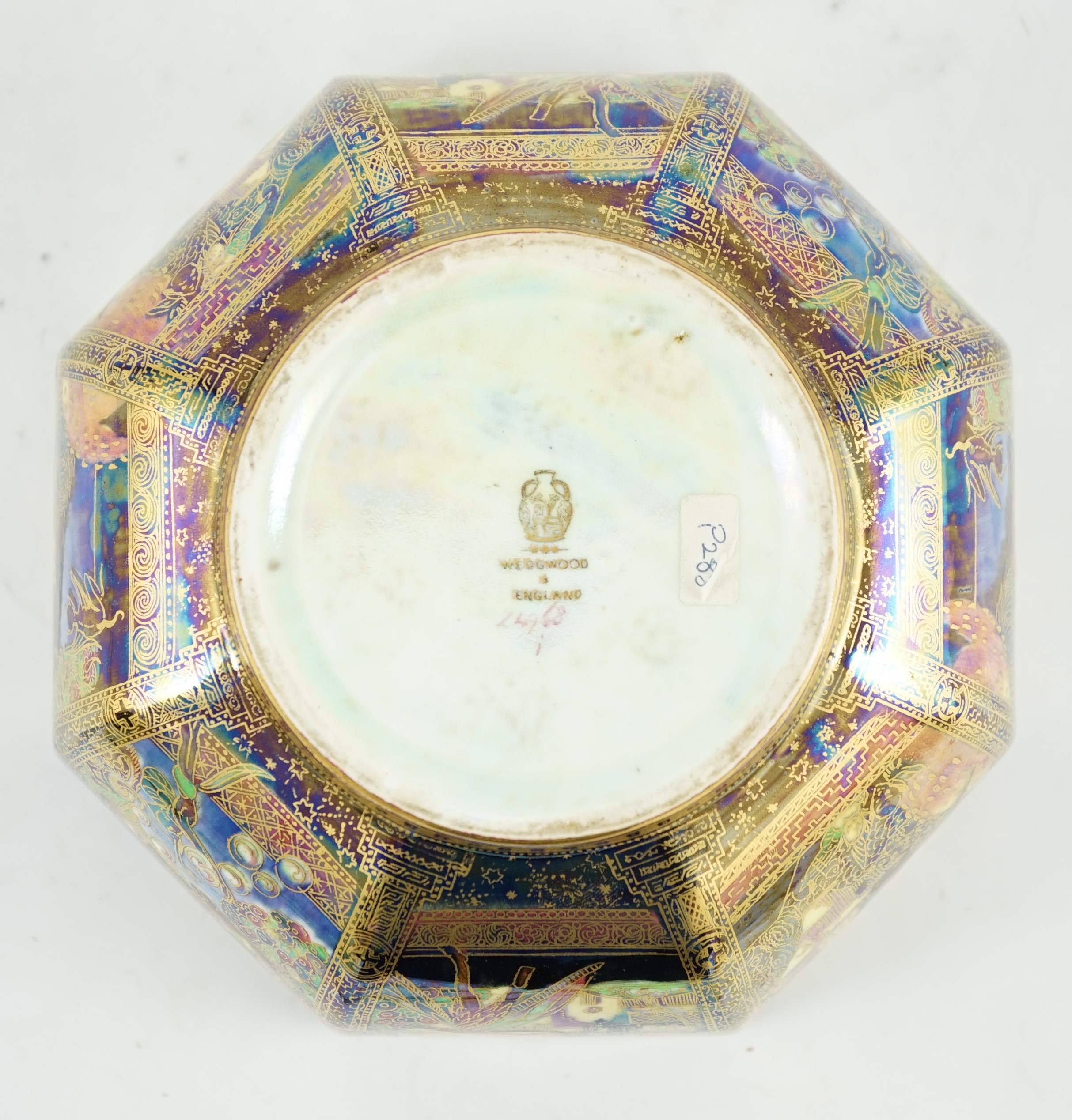 A Wedgwood Fairyland lustre octagonal bowl, designed by Daisy Makeig-Jones, pattern Z4968, 18cm wide